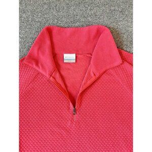 Columbia Sweater Womens Large Long Sleeve 1/4 Zip Pullover Coral Fleece Outdoors